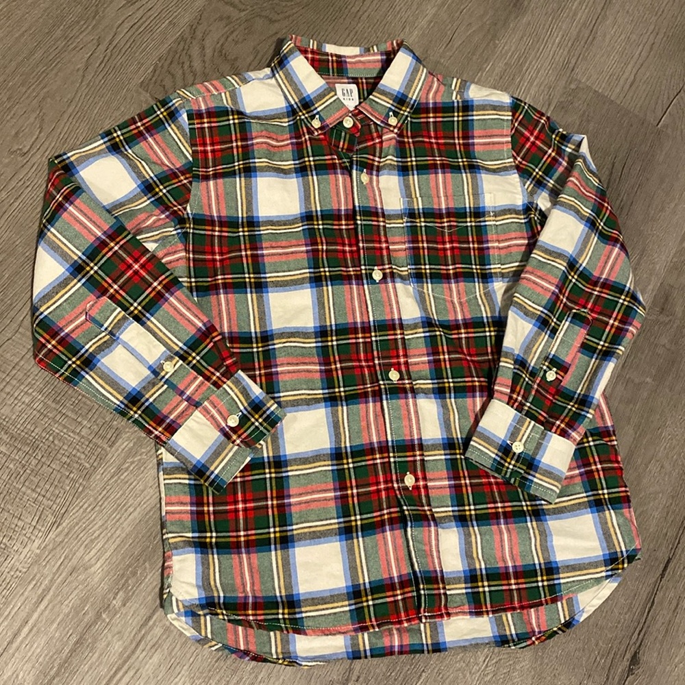 Boys Button Down Plaid Shirt